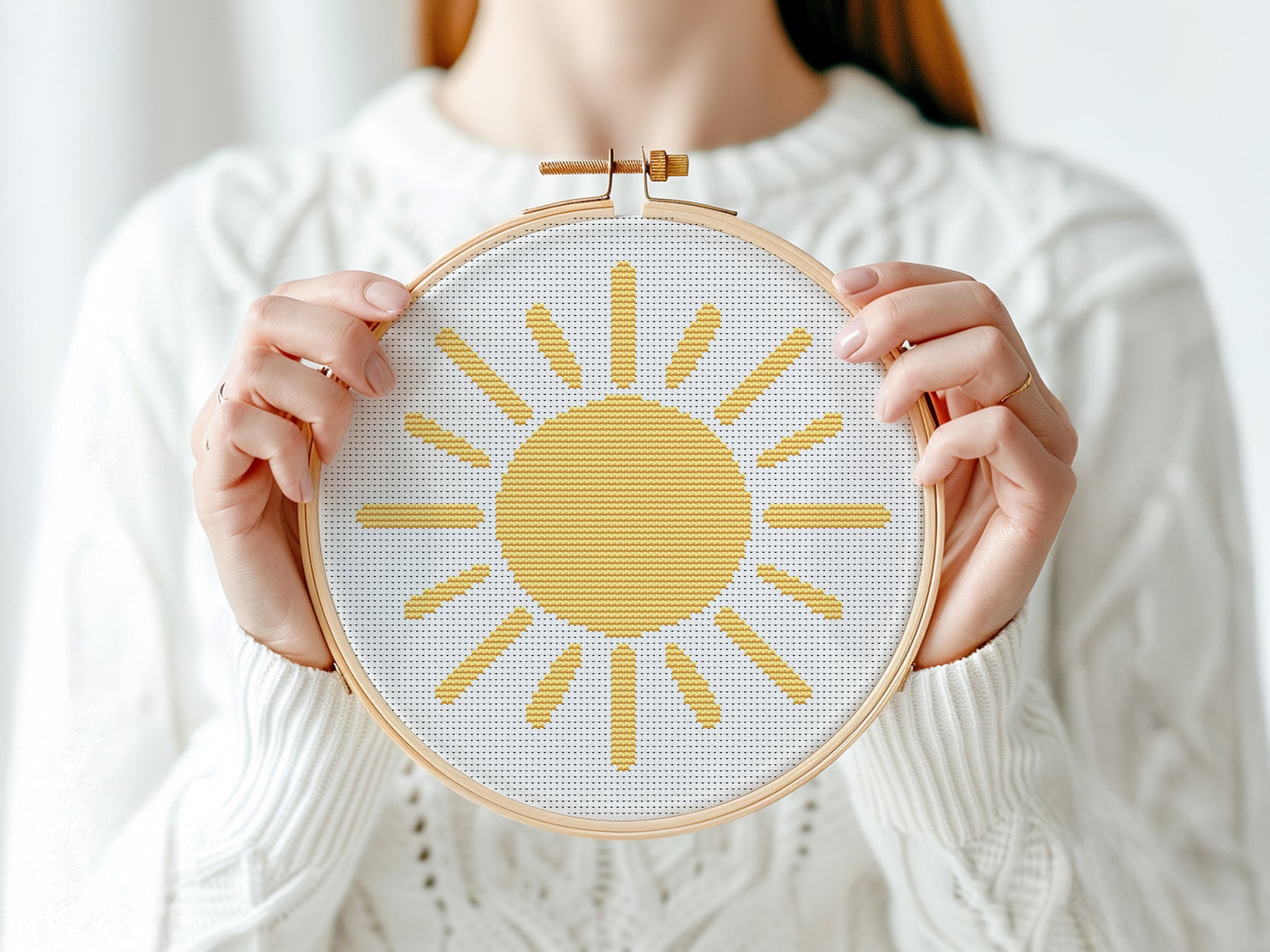 Mini Sun Summer cross stitch pattern - Beginner friendly PDF