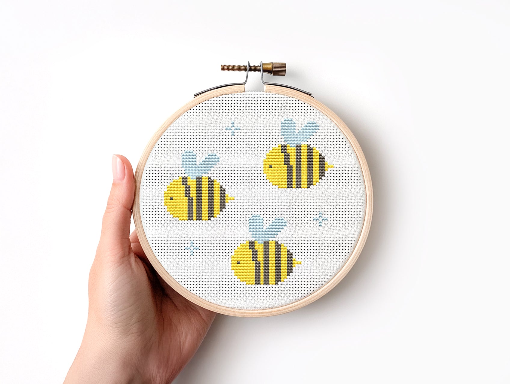 Cute Bees cross stitch pattern - Beginner friendly PDF